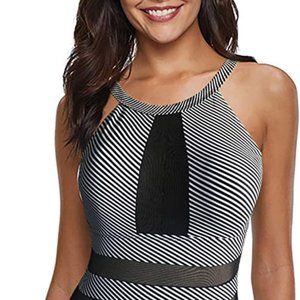 One-Piece Striped Bathing Suit